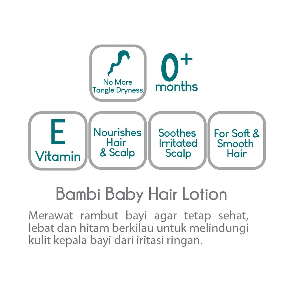 Bambi Baby Hair Lotion with Aloe Vera, Candlenut & Celery 100 ml