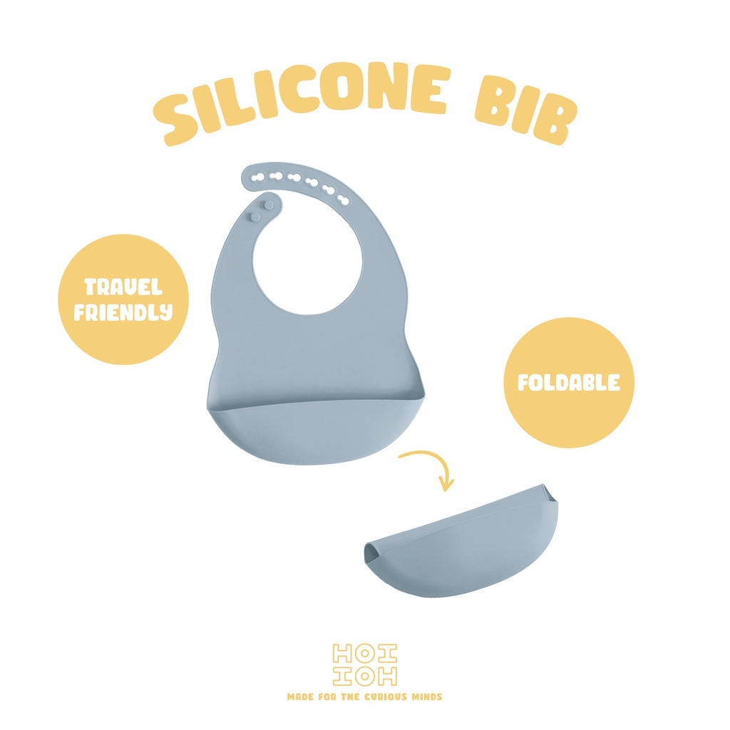 Silicone Bib Cloudy Grey