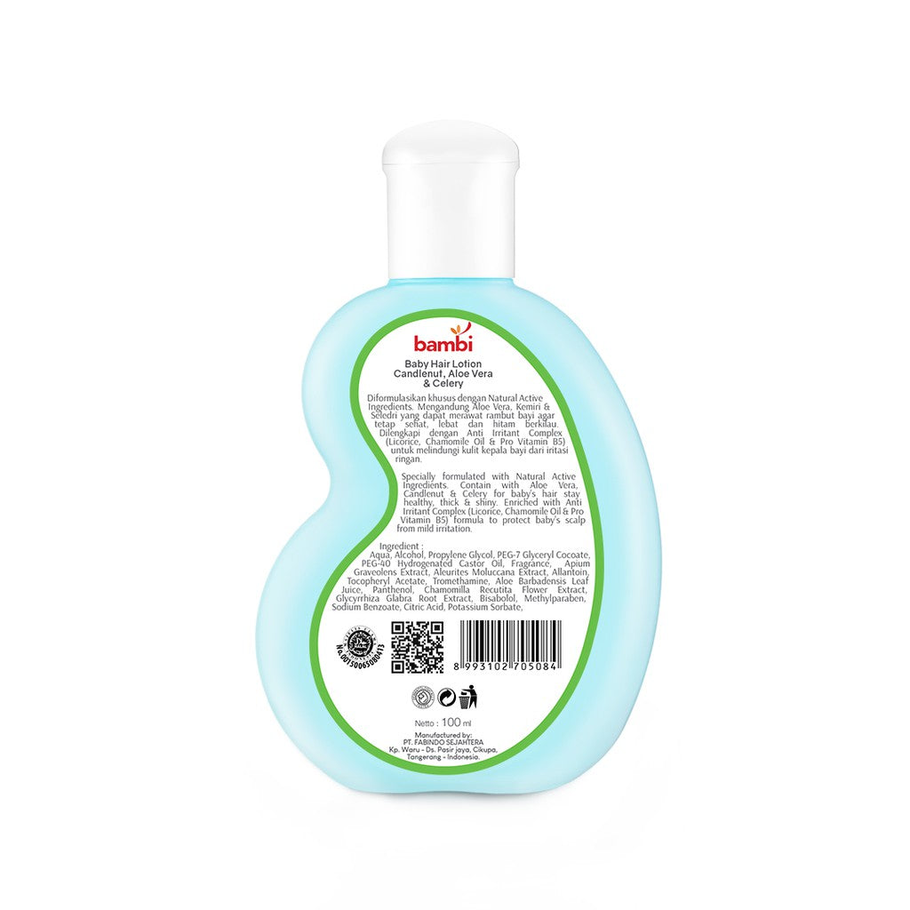 Bambi Baby Hair Lotion with Aloe Vera, Candlenut & Celery 100 ml