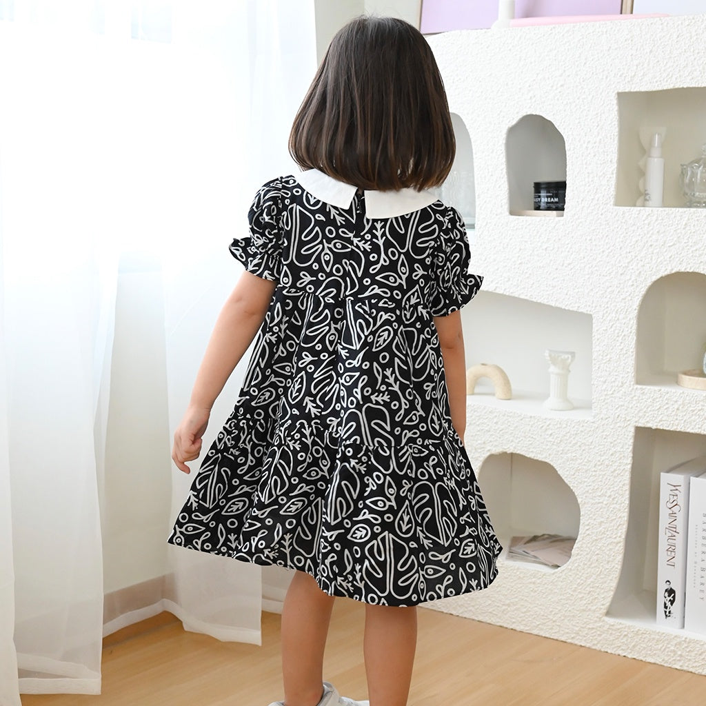 Maira Dress Black White