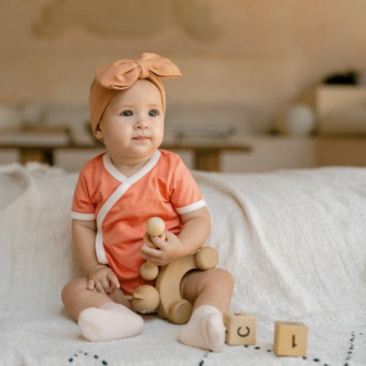 Short Kimono Combine Peach Pink