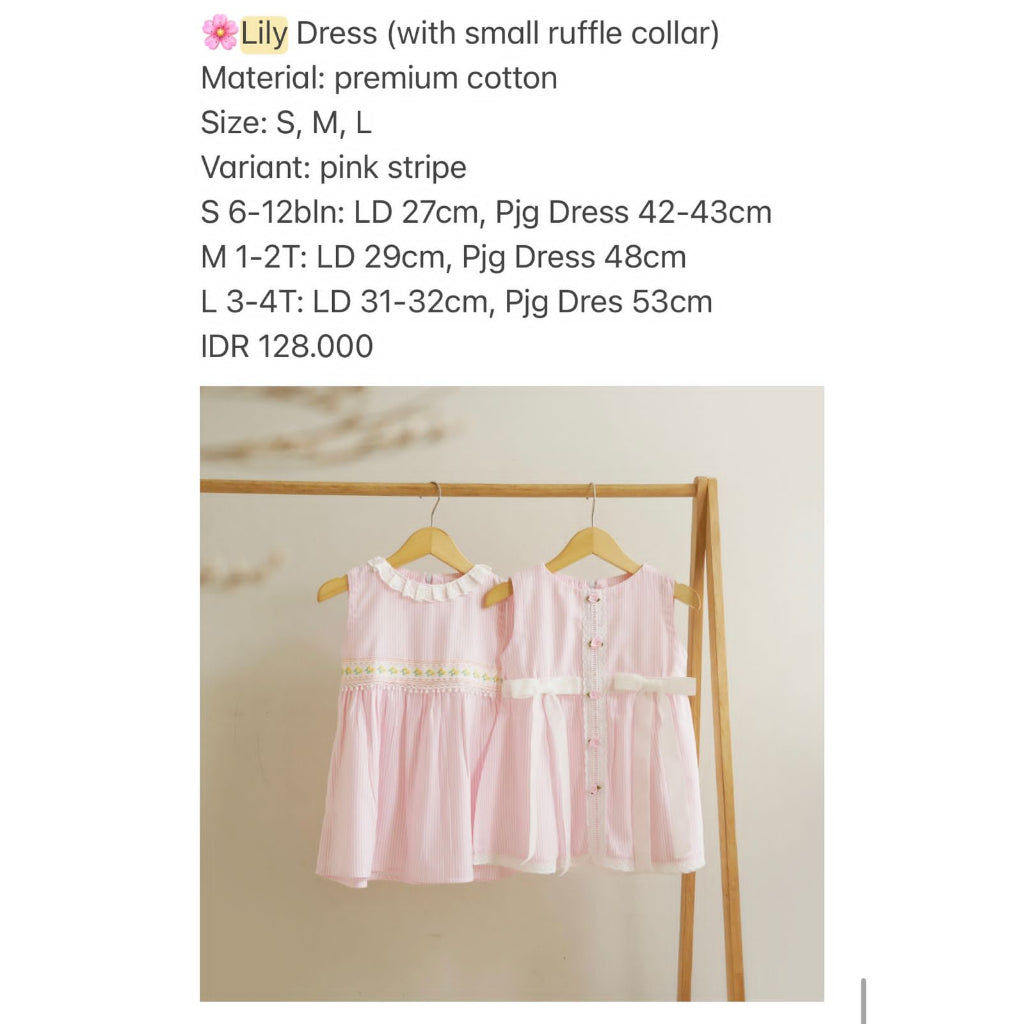 Lily Dress Pink Stripe