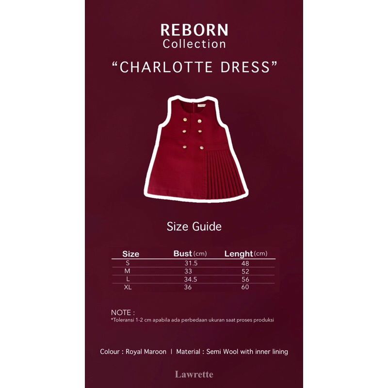 Charlotte Dress Royal Maroon