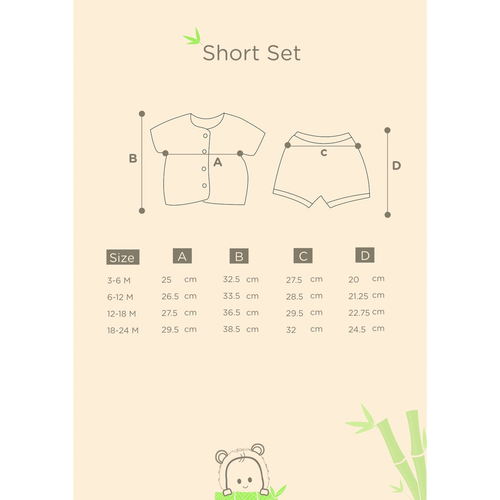 Button Short Set Almond